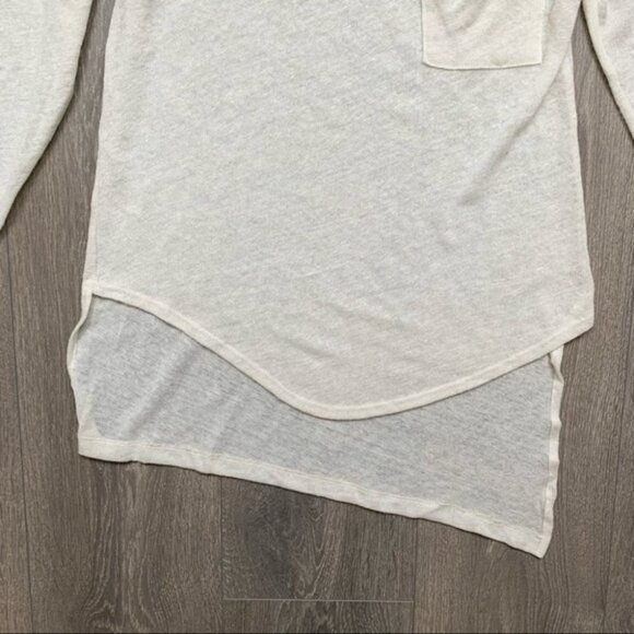 Revolve LNA Women's T-shirt Long Sleeve Torn Pocket Tee Top White Ivory Small - Picture 6 of 13